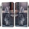 TOMYOU Cover per Xiaomi Redmi Note 11/Note 11S, gatto e tigre | Antiurto Protettiva Portafoglio, Slot per Schede, Magnetica, Custodia in Pelle PU, Libro Flip,Funzione Stand