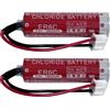 HIGHAKKU Batteria di ricambio 2 X ER6C 3,6 V compatibile con 2 batterie ER6C AA 3,6 V 1800 mAh PLC FX FX2N-128MR FX1N F2-40BL