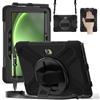 Gerutek Cover per Samsung Galaxy Tab Active 5 Pro / 4 Pro/Pro 10.1'', Nero | Custodia Robusta con Supporto Girevole 360/Cinghia a Mano/Spalla/Portapenne
