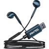 SOLMIMI Auricolari USB In-Ear da Gaming per PC Cablati con Microfono Incorporato e Controllo del Volume Auricolari USB Compatibili con PC, Laptop, Desktop, Chromebook - 2 m