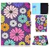 CaseFun Custodia per Amazon Fire HD 8 2020 Fiore Stand Flip Cover in Pelle PU Protettiva Case con Auto Svegliati/Sonno Funzione Margherita