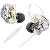 Yinyoo CCZ NC02 - Cuffie intrauricolari per il monitoraggio, 10 mm, 1DD, cablate IEM con microfono, auricolari da gioco HiFi leggeri con jack da 3,5 mm, design ergonomico di isolamento acustico