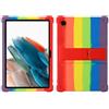 BastralBloom Custodia per tablet Samsung Galaxy Tab A8 10,5 2021 (SM-X200/X205/X207), in morbido silicone regolabile, adatta ai bambini, custodia per Galaxy Tab A8 X200 con supporto per PC (arcobaleno)