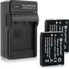 Blumax 2 X sostituisce DMW-BCG10 / DMW-BCG10E 850 mAh + caricatore BCG10-E | adatto a diversi modelli di fotocamere Panasonic