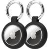 HAUXGOGO Custodia per AirTag, protezione antiurto e antigraffio, accessorio per localizzatore GPS AirTag, compatibile con portachiavi, zaini, bagagli e animali domestici-Nero