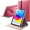 JETech Custodia Girevole per iPad (A16) 11ª/10ª Gen, Rosa | Per 2025/2022 Modello, Cover Supporto Rotante 360°, Porta Pencil, Folio in Pelle PU, Design a Antiurto
