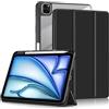 Yiernuo Custodia per iPad Air 11 M2,iPad Air 6/5/4th Generation,Traslucido Cover con Funzione Supporto e Auto Sveglia/Sonno Compatibile iPad Pro 11 Zoll 4th/3rd/2nd/1st,Nero