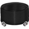 TUOLNK Cavo di prolunga BNC RG58 maschio a maschio 65.6ft (20M) per Radio CB, HAM e Antenna Wifi Coassiale