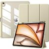 TiMOVO Cover per iPad Air 13 Pollici M4/M3/M2, Oro Champagne | Con Portapenne, Custodia Protettiva Sottile con Supporto Trifold, Scocca Posteriore Trasparente, Auto Sveglia/Sonno