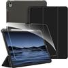 FINTIE Cover per iPad Air 13 Pollici M4/M3/M2 (2026/2025/2024) | con Portapenne - [con Vetro Temperato Pellicola] Sottile Leggero Custodia Retro Opaca Traslucida in Morbido TPU, Nero