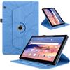 TEDTIKJT Cover per Huawei MediaPad T5 10.1 Pollice 2018 Custodia Pelle PU 360 Ruotabile Supporto Flip Protettiva Tablet Cover per Huawei MediaPad T5 10.1 Custodia, Blu Albero