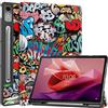 Vakarey Cover per Lenovo Tab P12 con Portapenne,Sottile Intelligente Custodia per Lenovo Tab P12 12.7 Pollici,Graffiti
