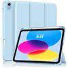 MoKo Custodia Sottile per iPad A16 11, iPad 11a/10a Gen, Cielo Blu | Con Soporte de Lápiz, Per iPad 2025/2022 Modello, Cubierta Trasera Rígida de PC, Trifold, Auto Sveglia/Sonno