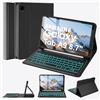 SOPPY Custodia con tastiera retroilluminata per Samsung Tab A9 da 8,7 pollici/Galaxy Tab A11 8,7 pollici 2025, layout UK, custodia magnetica sottile con tastiera wireless staccabile per Samsung Galaxy