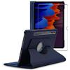 ebestStar - Cover per Samsung Galaxy Tab S7+ SM-T970, Custodia Protezione Rotazione 360, Pelle PU, Blu scuro + Vetro Temperato