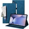 Auslbin Custodia compatibile con Samsung Galaxy Tab S10 Plus 12.4 Cover, Tablet in Pelle PU Adatto per S10/S9/S8 Plus/SM-X820, Stile Classico in Pelle, Blu