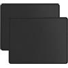 Diaryan - 2 tappetini per mouse piccoli con bordi cuciti, 24 x 20 cm, impermeabili, con fondo in gomma antiscivolo, per laptop, PC, ufficio, casa, colore nero