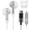 KZA COUSTICS KZ Duet In Ear - Cavo per cuffie, cuffie da gioco, cuffie HiFi, driver dual-dinamico, microfono con riduzione del rumore, cavo argentato da 120 cm (tipo C, bianco)