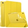 EspZanthic Custodia Compatibile con iPad (A16) 11a/10a Generazione (2025/2022) con Portapenne, Cover TPU Morbido Semi-Trasparente, Auto Sveglia/Sonno, Giallo