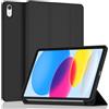 YLK Cover Custodia per iPad 10 Generazione 10,9 2022(A2696 A2757 A2777), iPad 10 Cover con Retro in PC Rigido per iPad (A16) 11 Generazione 11 Pollici 2025 (Nero)