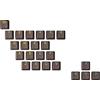Ranked Set di 23 Tasti in Gomma | Double Shot Traslucido | Profilo OEM per Tastiere da Gioco Meccaniche(Coffee Quartz, 23 Tasti)