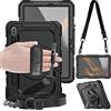 TECHGEAR UTILITY Custodia Compatibile con Samsung Galaxy Tab S8 11.0 2022 (SM-X700 / SM-X706) Antiurto Resistente supporto integrato girevole a 360 gradi, cinturino a mano e tracolla attaccabile