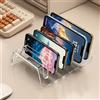 Generic Supporto organizer per telefoni cellulari in acrilico trasparente, supporto multi-dispositivo da scrivania a 6 slot per smartphone e mini tablet, contenitore trasparente per elettronica per scrivania