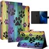 LSPCASA Protettiva Cover Compatibile Con Samsung Galaxy Tab A 10.1 (2016) Pollici PU Materiale Cover Tab A6 2016/T580/T585 Con Slot Per Carte TPU Custodia, Artigli di gatto