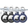 TNSNK Custodia per AirTag Portachiavi, 2 Black+2 Navy Blue | Impermeabile, chiusura girevole, antigraffio e antiurto, senza perdita di segnale. Per bici e animali. Materiale: PC+TPU.
