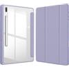 FINTIE Custodia per Samsung Galaxy Tab S8 Plus/S7 FE/S7 Plus 12.4 Pollici | con S Pen Portapenne, Antiurto Sottile Custodia Posteriore Trasparente Cover con Auto Sonno/Sveglia, Lilla Viola
