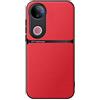 Kepuch Cover per Vivo V50 5G Intl - Custodia Case Piastra Metallica Incorporata Litchi Grano - Rosso