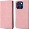 Vaitasy Business Custodia per Motorola Edge 60 Fusion/Edge 60 - Rosa | Forte Funzione Magnetica Cover con Slot per Carte Elegante Monocolore Design per Ufficio e Viaggio