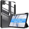 FINTIE Cover per iPad Pro 11 Pollici (M5 2025 / M4 2024) con Portapenna | Sottile Leggero Trasparente Custodia Posteriore con Bordo in TPU Morbido, Nero