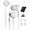 AILZPXX Auricolari con Filo, 3,5mm In-Ear Cuffie con Filo Hi-Fi Stereo, Magnetici Cuffiette con Microfono Isolamento Acustico Jack 3.5 mm per iPhone, Samsung, Xiaomi, Oppo, Sony, Huawei, LG, Google Bianco