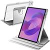 A-BEAUTY Custodia Rotante Compatibile con Lenovo Idea Tab Pro 12.7 Pollici 2025, Rotazione a 360 Gradi Supporto Trasparente Cover, Auto Svegliati/Sonno, Argento
