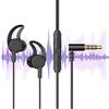 Povanjer - Auricolari in-ear con doppio microfono rimovibile | 3,5 mm jack cuffie stereo con doppio microfono rimovibile per giochi cellulari