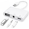 Znoogrn Apple - Adattatore da USB C a USB per MacBook, splitter 3 in 1 da USB C a USB-A OTG con jack audio da 3,5 mm e porta di ricarica rapida PD, compatibile con iPhone 15, iPad Pro, Samsung Galaxy S23