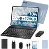 fezawio Tablet Android 10 pollici, 22 GB RAM + 128 GB ROM, Widevine L1, grigio | con tastiera mouse, 8000 mAh, Octa-Core, 5G WiFi, 1 TB di memoria estesa, 5MP+8MP