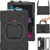 Dusgixar Cover Custodia per Surface Pro 7 Plus/Surface Pro 7 / Surface Pro 6 (12.3 Pollici), Rugged Custodia Protettiva Antiurto con Portamatite, Supporto Girevole a 360 Gradi, Tracolla Regolabile (Nero)