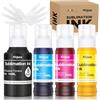 Hiipoo Bottiglie di inchiostro a sublimazione ricaricabili da 440 ml, compatibili con stampanti a getto d'inchiostro Epson ET2400, ET2720, ET2760, ET2750, ET4800, ET-2800, ET-2803, ET-2850, stampa a