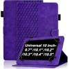 Vkooer Custodia universale per tablet da 10 pollici, in pelle di alta qualità, per tablet da 9,7, 10,1, 10,3, 10,4, 10,5, colore: viola