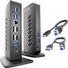 Plugable Docking station USB 3.0 e USB-C Dual 4K Display con DisplayPort e HDMI per Windows e Mac (Dual 4K DisplayPort & HDMI, Gigabit Ethernet, Audio, 6 porte USB) Verticale