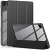 TOPCASE Custodia per Samsung Galaxy Tab A9 Plus 11 pollici 2023 cover trasparente retro in policarbonato TPU antiurto tre pieghe supporto con auto guardia/sonno, nero