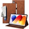 Auslbin Cover Compatibile con Xiaomi Redmi Pad 2 Pro 12,1 2025 Custodia di Tablet in Pelle PU in Stile Classico Anti-Fall Case di Scheda Protettiva con Slot per Carte, Marrone