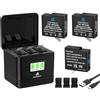 Homesuit Insta 360 Ace Batteria di Ricambio 1800mAh 3 Pezzi e tre Slot Kit Caricabatterie LCD per Fotocamera Insta360 Ace Pro/Insta360 Ace, Inclusa Scatola Batteria con Memoria Scheda SD