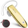 New Bee Auricolare Bluetooth V5.0, Auricolare Bluetooth Singolo, Dorato | Auricolare Bluetooth Singolo con Tecnologia di Cattura Vocale Chiara per iPhone Samsung Huawei Sony ecc