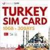 BeachSIM Carta SIM Turchia 30 giorni. 10 GB di Dati Solo a Velocità 4G/5G. Attivazione Rapida. Facile da Ricaricare. Funziona Su dispositivi iOS e Android