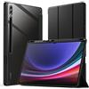 JETech Custodia per Galaxy Tab S10 Ultra/S9 Ultra 14,6, Graphite Nero | Cover Retro Trasparente, S Pen Holder, Protezione Antiurto Sottile, Supporto Tri-Pieghevole