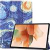 FTRONGRT Cover per Samsung Galaxy Tab S7 Fe Cover, Ultrasottile Custodia in Pelle PU, con Stand per Samsung Galaxy Tab S7 Fe -Cielo Stellato
