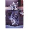 CaseFun Cover Samsung Tab A T510 T515 T517, 10,1 pollici nel 2019, custodia protettiva leggera con supporto di funzione, per Galaxy Tab A SM-T510 SM-T515 SM-T517 (gatto e tigre)